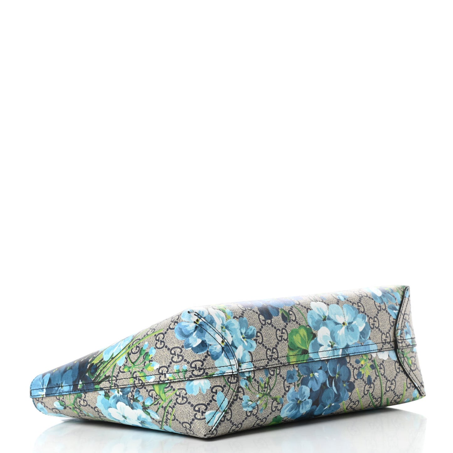 GG Supreme Monogram Blooms Small Reversible Tote Beige Blue Navy