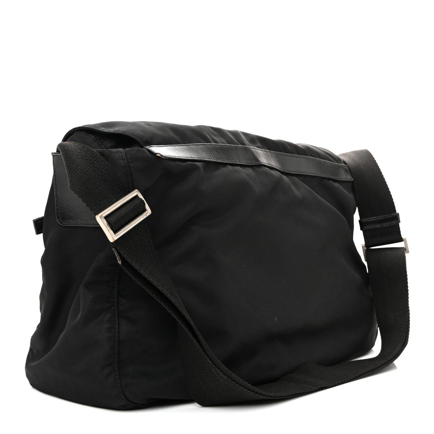 Tessuto Nylon Saffiano Vela Messenger Bag Black