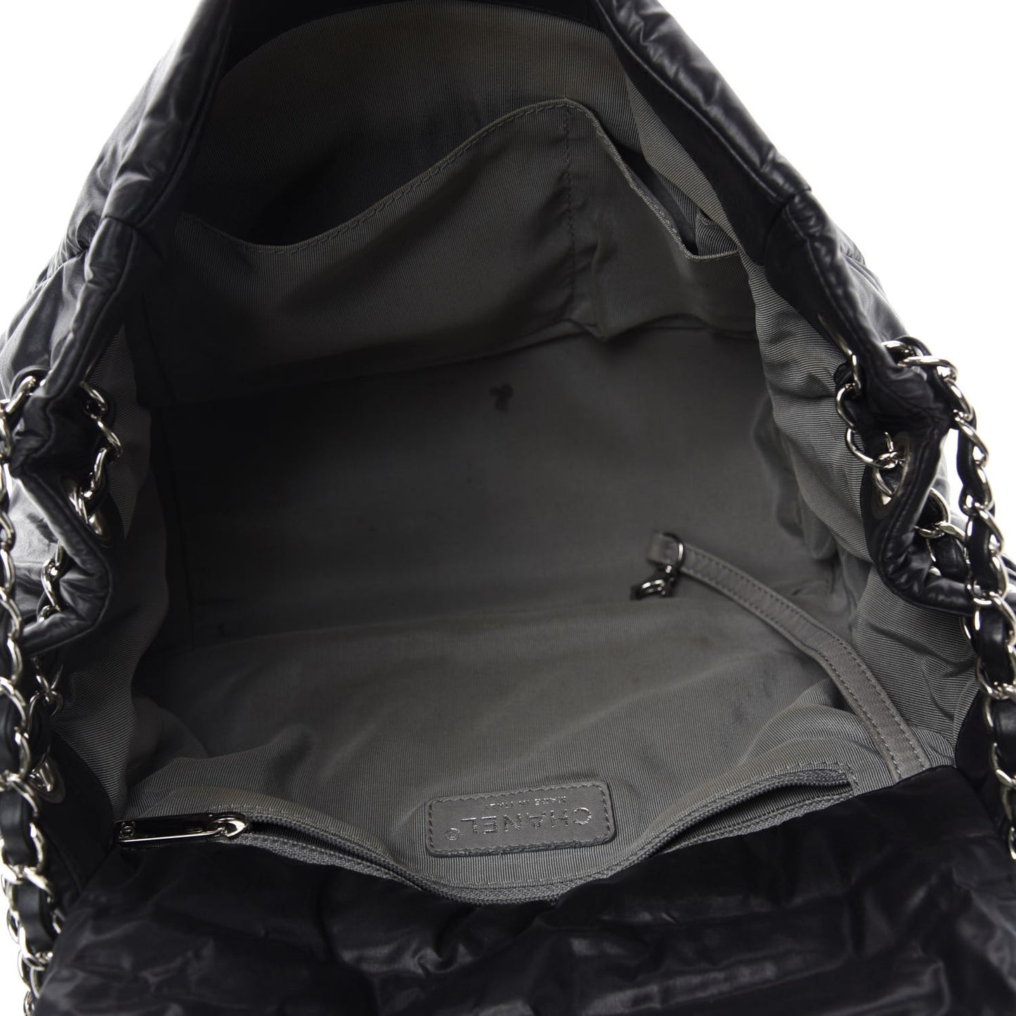 Nylon Quilted Tweed Stitch Bubble Flap Black