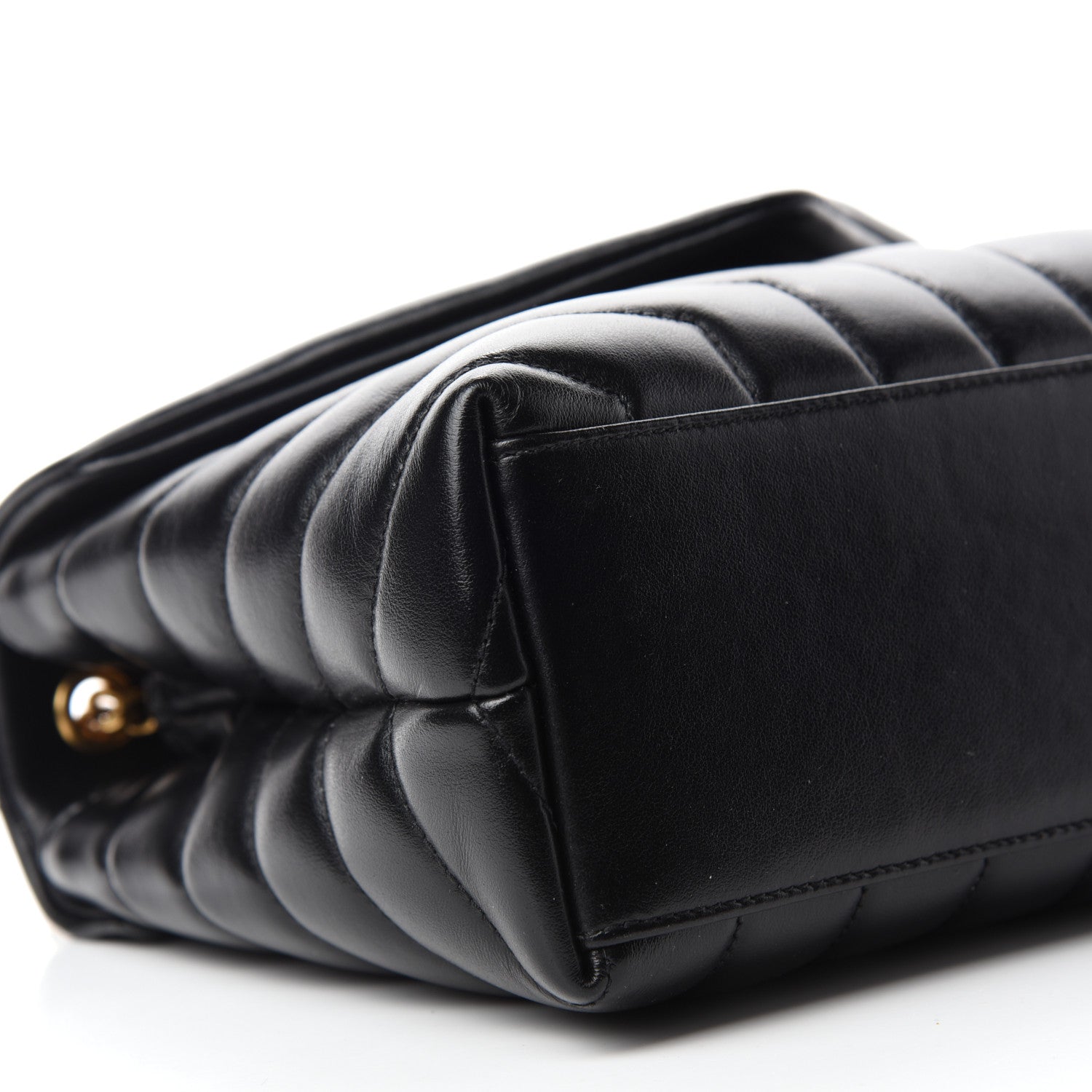 Saint Laurent Calfskin Y Quilted Monogram Small Loulou Chain Satchel Black 6 of 11