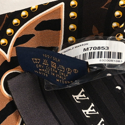 Louis Vuitton Silk Monogram LV World Bandeau Marron 4 of 4