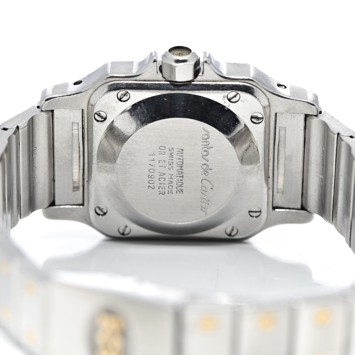 Stainless Steel 18K Yellow Gold 24mm Santos De Cartier Galbee Automatic Watch