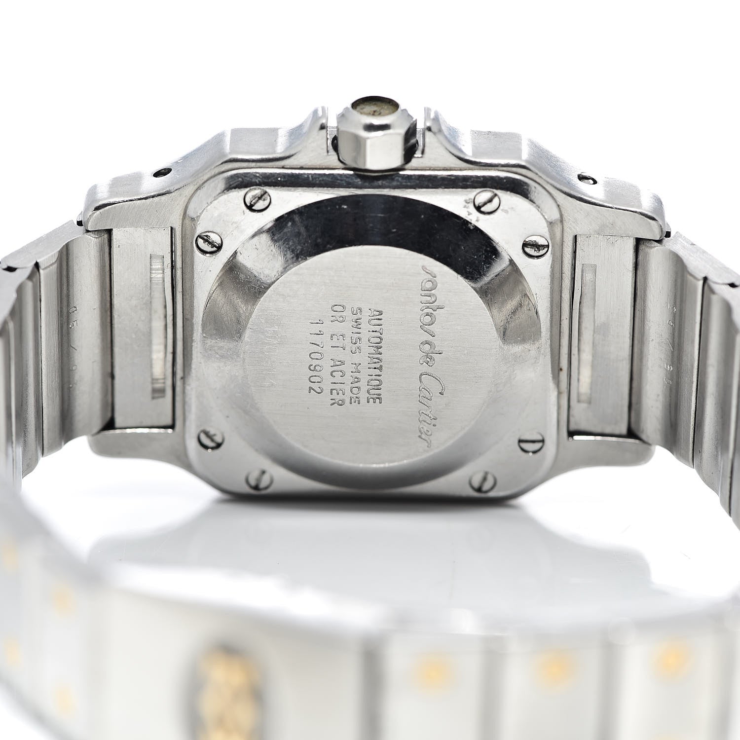Cartier Stainless Steel 18K Yellow Gold 24mm Santos De Cartier Galbee Automatic Watch 5 of 7