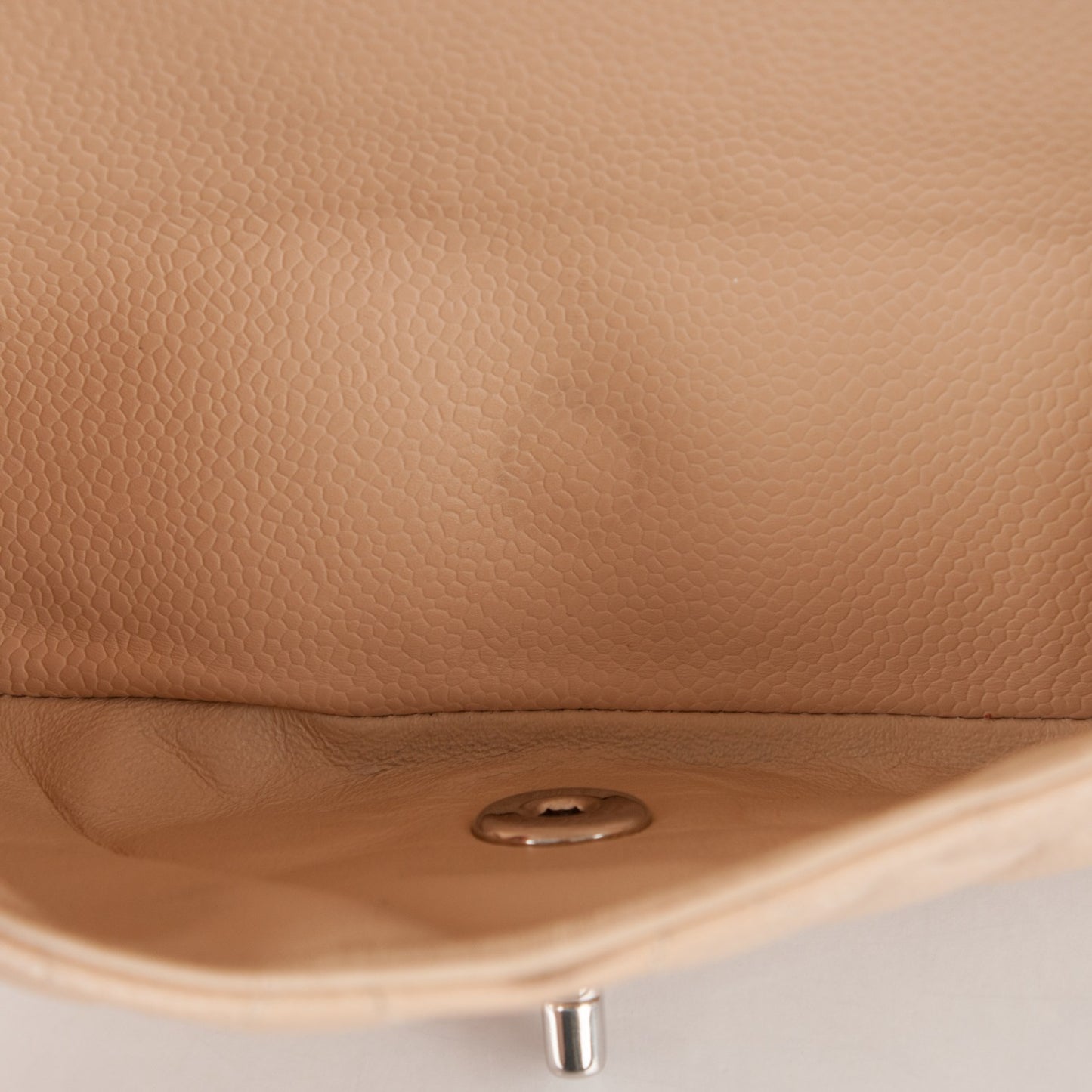 Caviar Quilted Medium Double Flap Beige Clair