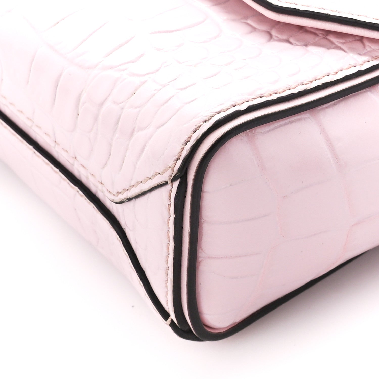 Givenchy Calfskin Crocodile Embossed Mini Eden Top Handle Pink 12 of 13