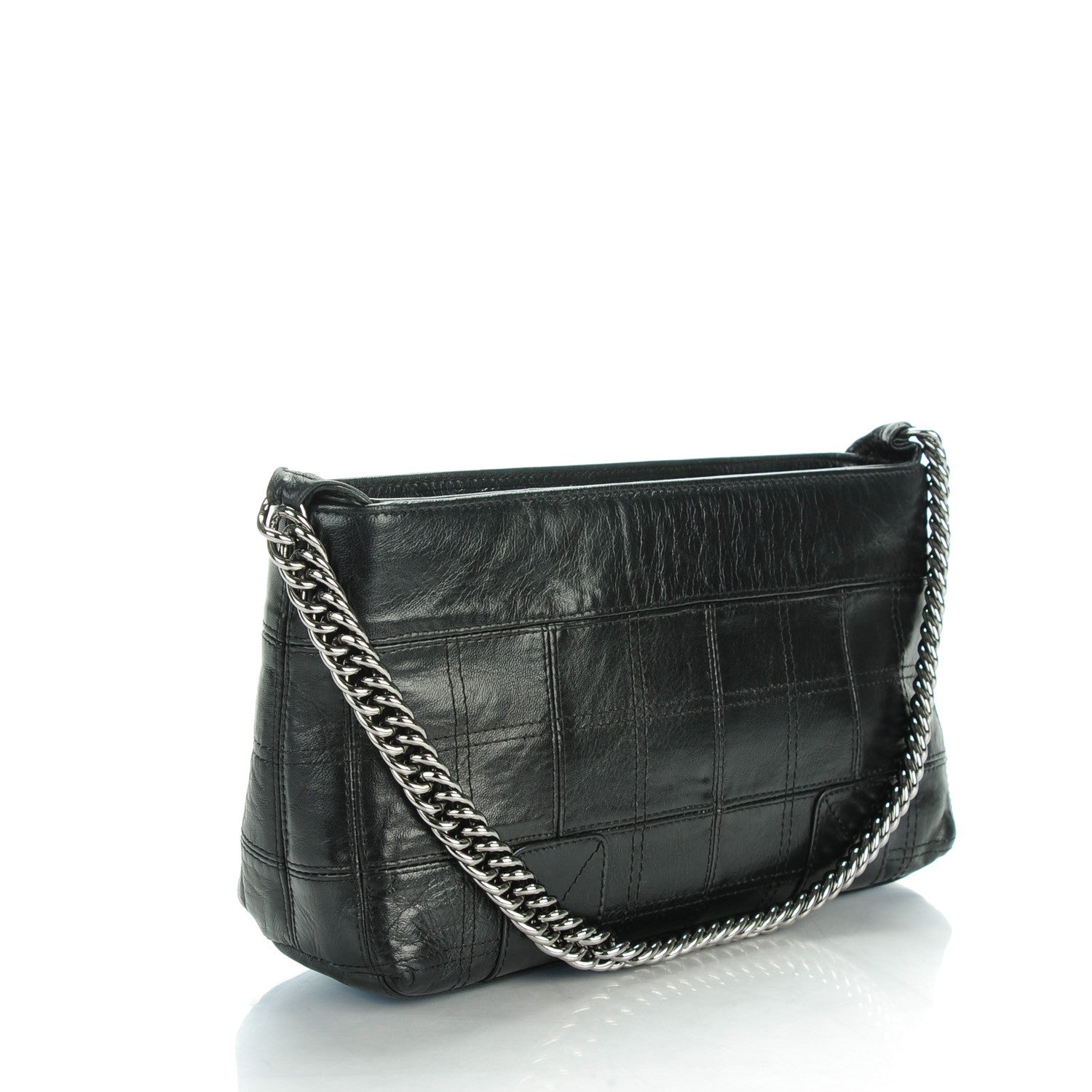 Chanel Lambskin Square Stitched Lax Shoulder Bag Black 3 of 7