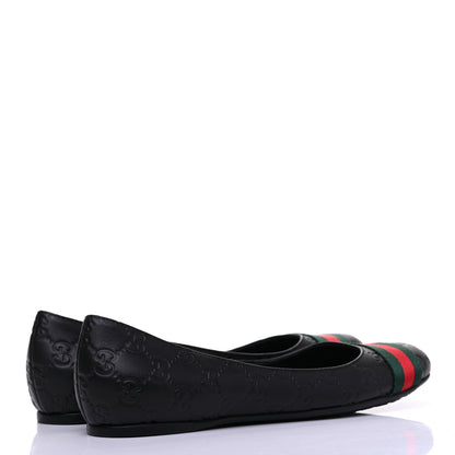 Gucci Guccissima Web Flats 37.5 Black 4 of 13