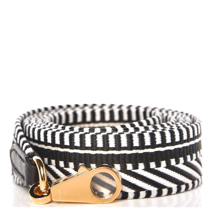 Hermes Toile Swift 25mm Sangle Cavale Shoulder Strap Black Ecru 1 of 6