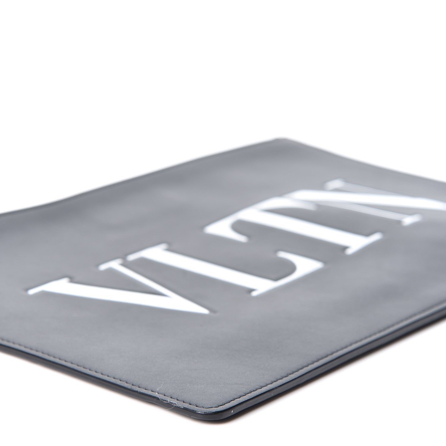 Valentino Garavani Calfskin VLTN Large Flat Zip Pouch Black 7 of 8