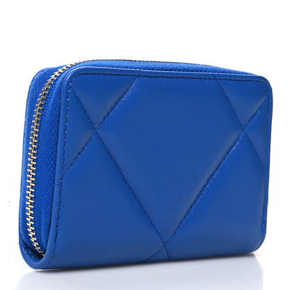 Chanel Lambskin Quilted Chanel 19 Zip Around Coin Purse Wallet Dark Blue 3 of 11