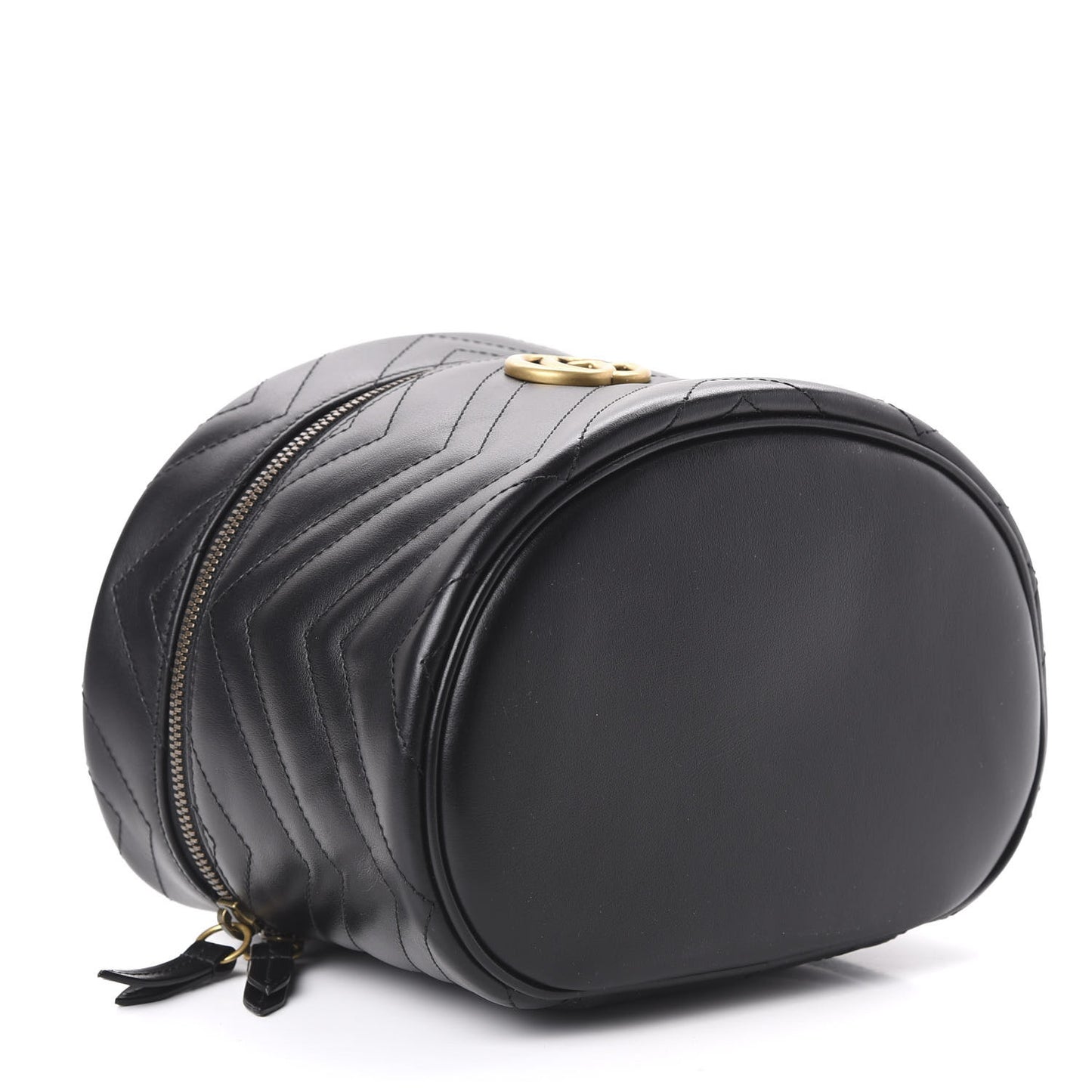 Calfskin Matelasse Small GG Marmont Vanity Cosmetic Case Black