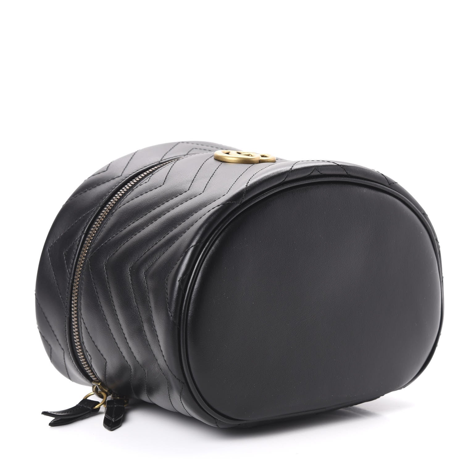 Gucci Calfskin Matelasse Small GG Marmont Vanity Cosmetic Case Black 4 of 10