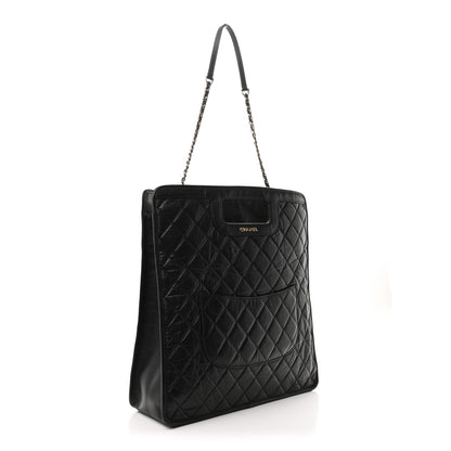 Chanel Aged Calfskin Medium Charm Shopping Bag Black 3 of 10