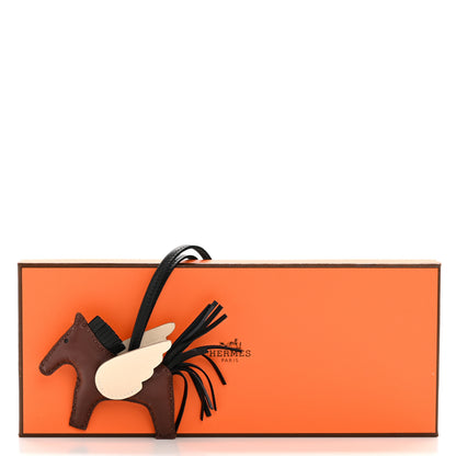 Hermes Milo Lambskin Grigri Rodeo Pegase Horse Bag Charm PM Terre Black Craie 5 of 5