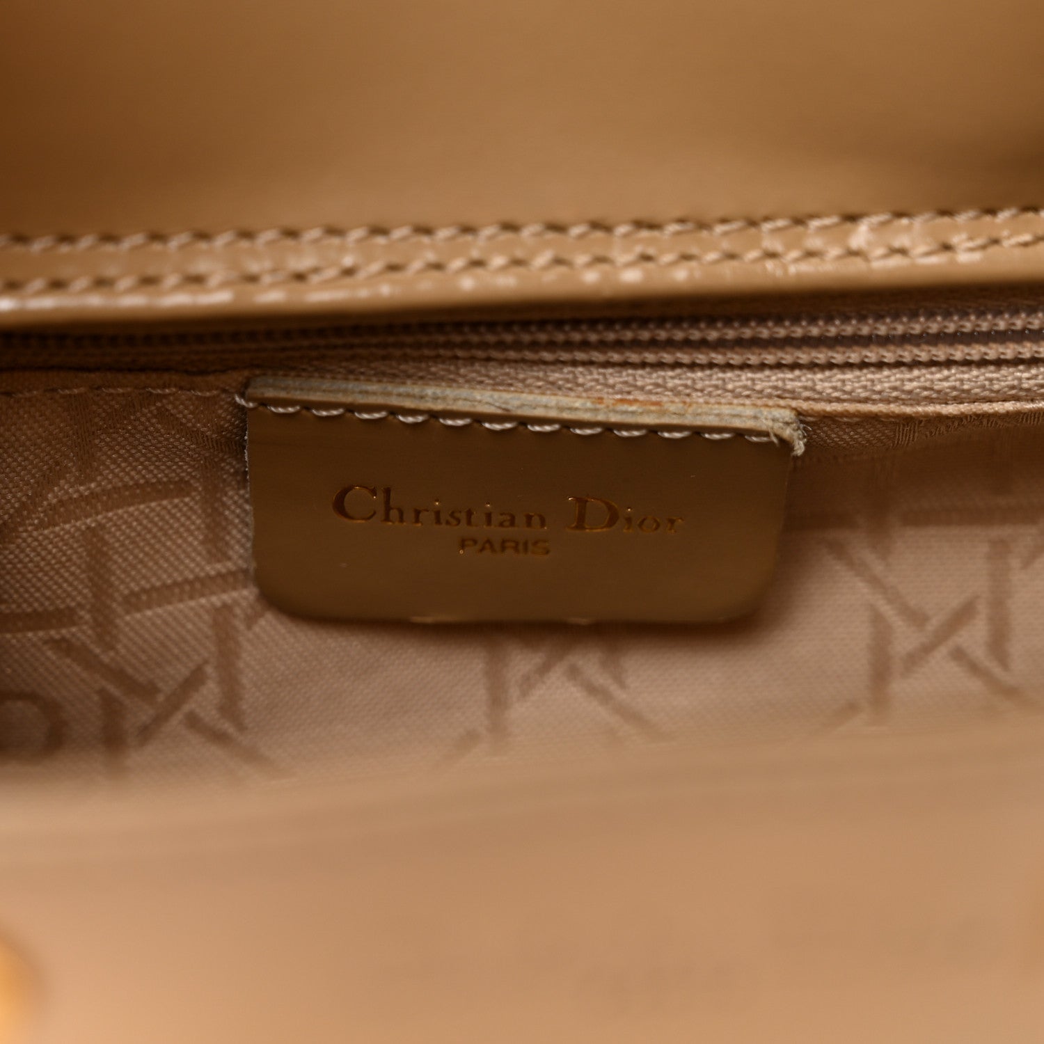 Christian Dior Patent Mini Lady Dior Beige 1816376 – FASHIONPHILE