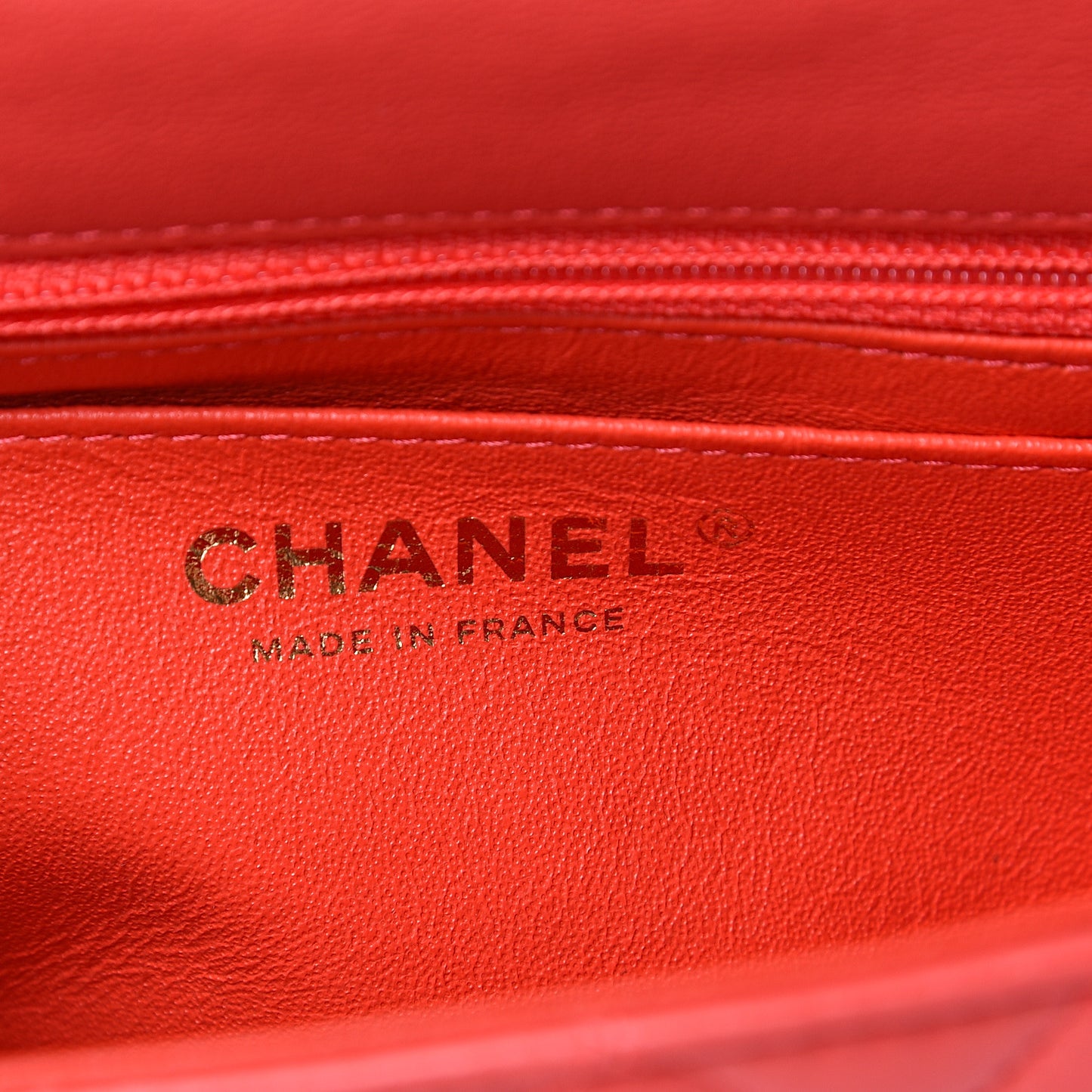 Lambskin Quilted Mini Rectangular Flap Orange