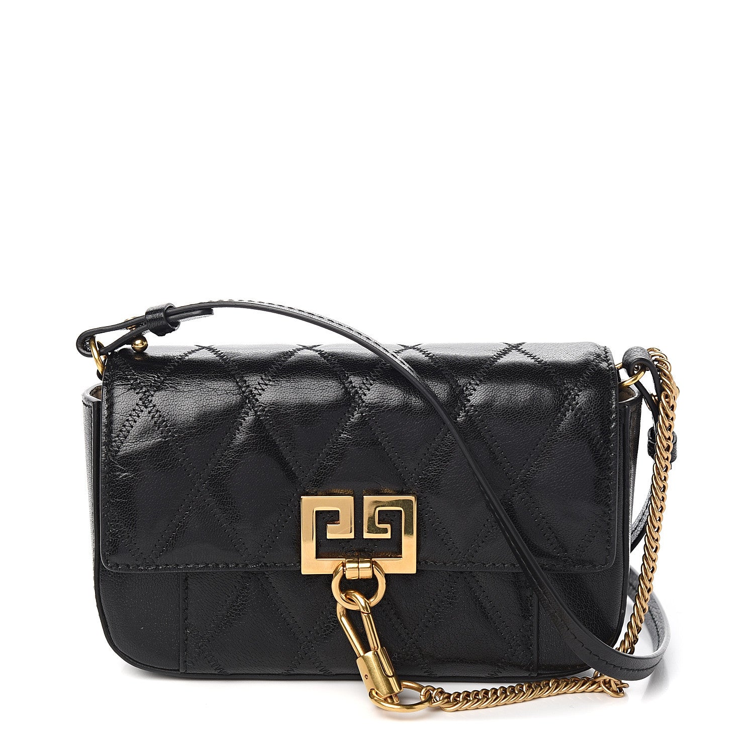 Givenchy Goatskin Quilted GV3 Mini Pocket Convertible Bag Black 1 of 9