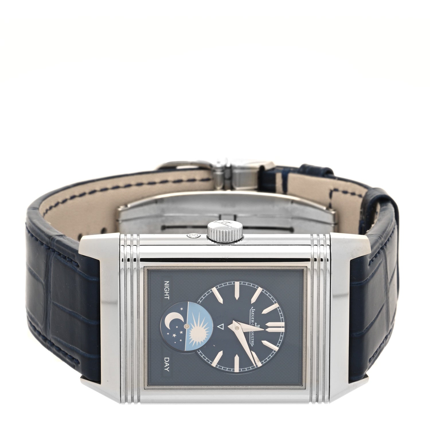 Jaeger-LeCoultre Stainless Steel Alligator 29.9mm Reverso Tribute Moon Manual Winding Watch Q3958420 3 of 6