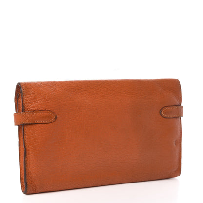 Hermes Chevre Mysore Kelly Longue Wallet Orange 3 of 6