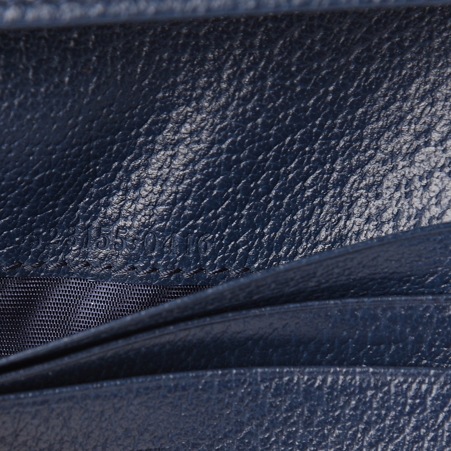 Textured Calfskin Web Ophidia Card Case Blue Agata