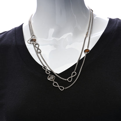 David Yurman Sterling Silver Smoky Quartz Infinity Necklace 2 of 8