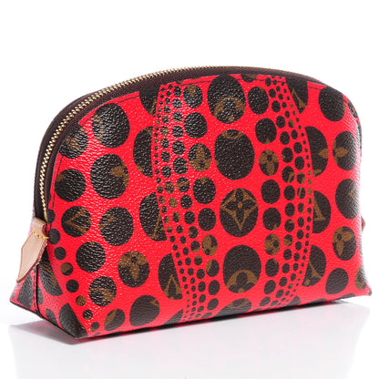 Louis Vuitton Monogram Kusama Pumpkin Dots Cosmetic Pouch Red 3 of 8