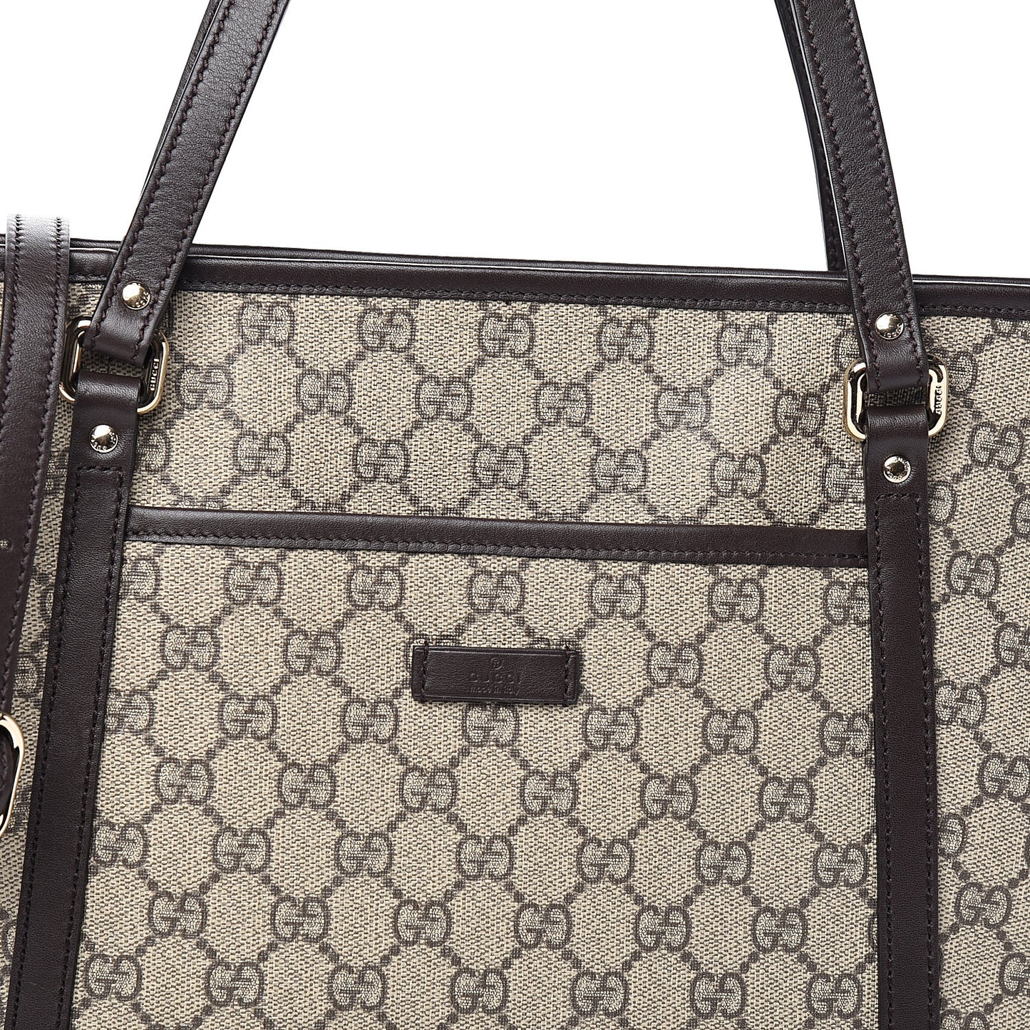 GG Supreme Monogram Medium Joy Tote Dark Brown