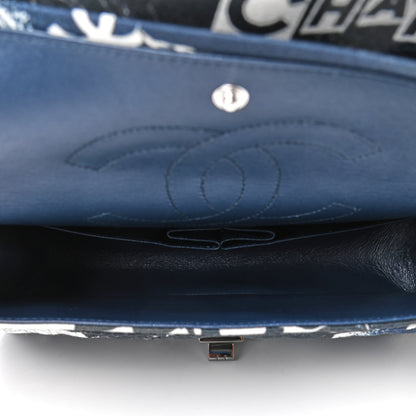 Chanel Jersey Quilted Graffiti Reissue 225 Flap Navy Blue 4 of 4