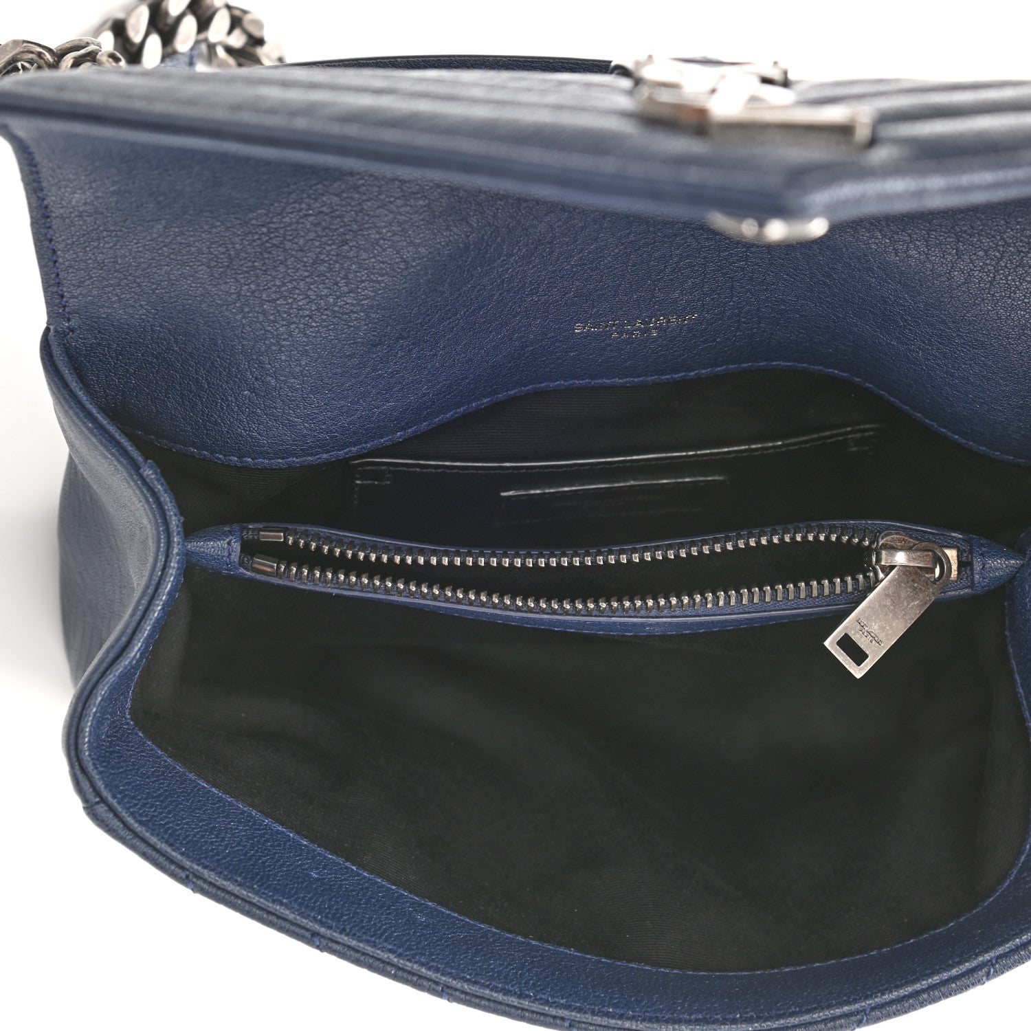 Saint Laurent Sheepskin Matelasse Monogram Medium College Bag Navy 5 of 9