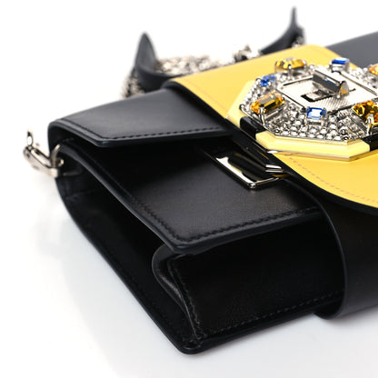 Prada City Calf Crystal Embellished Ribbon Bag Black 7 of 9