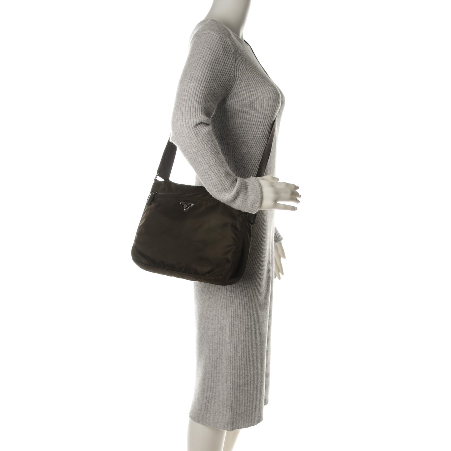 Nylon Vela Flat Messenger Bag Ebano