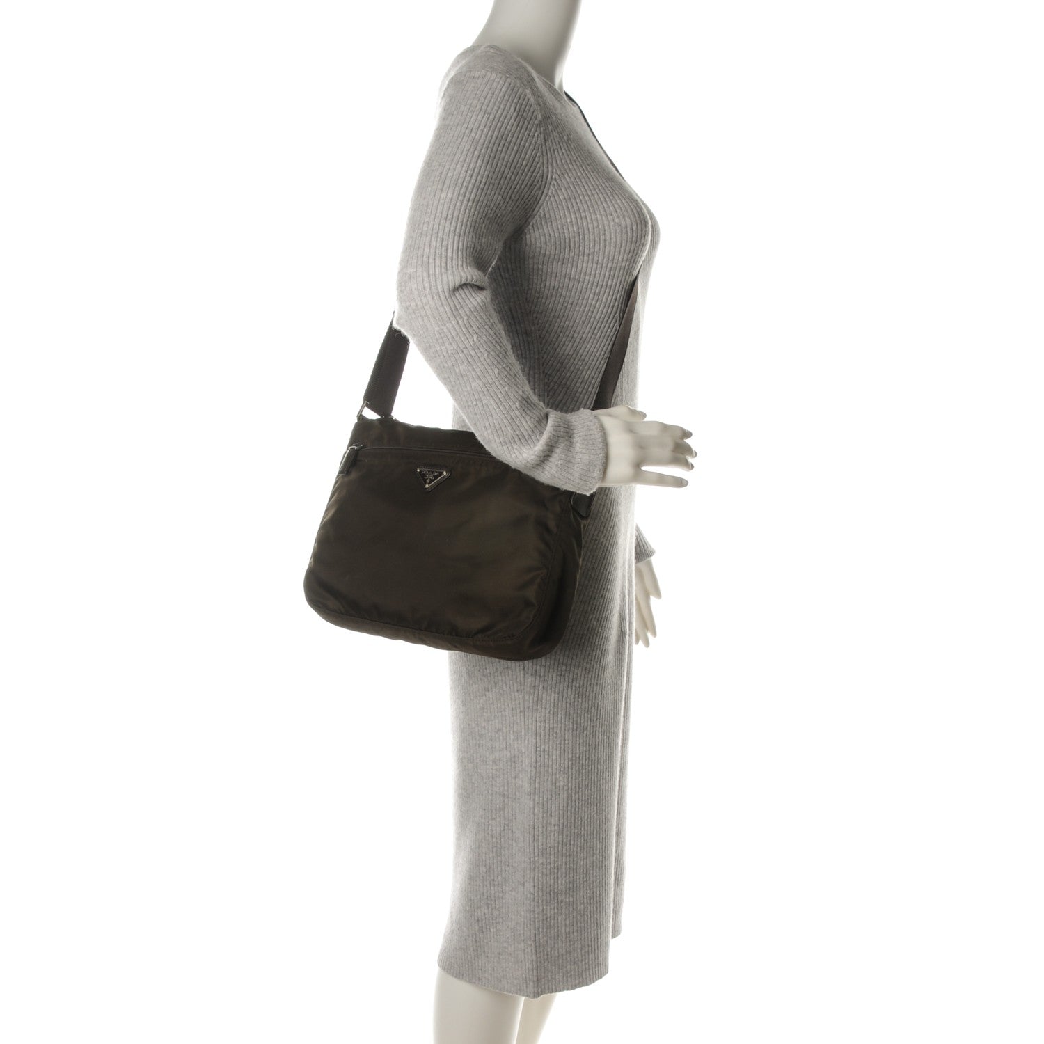 Prada Nylon Vela Flat Messenger Bag Ebano 2 of 7
