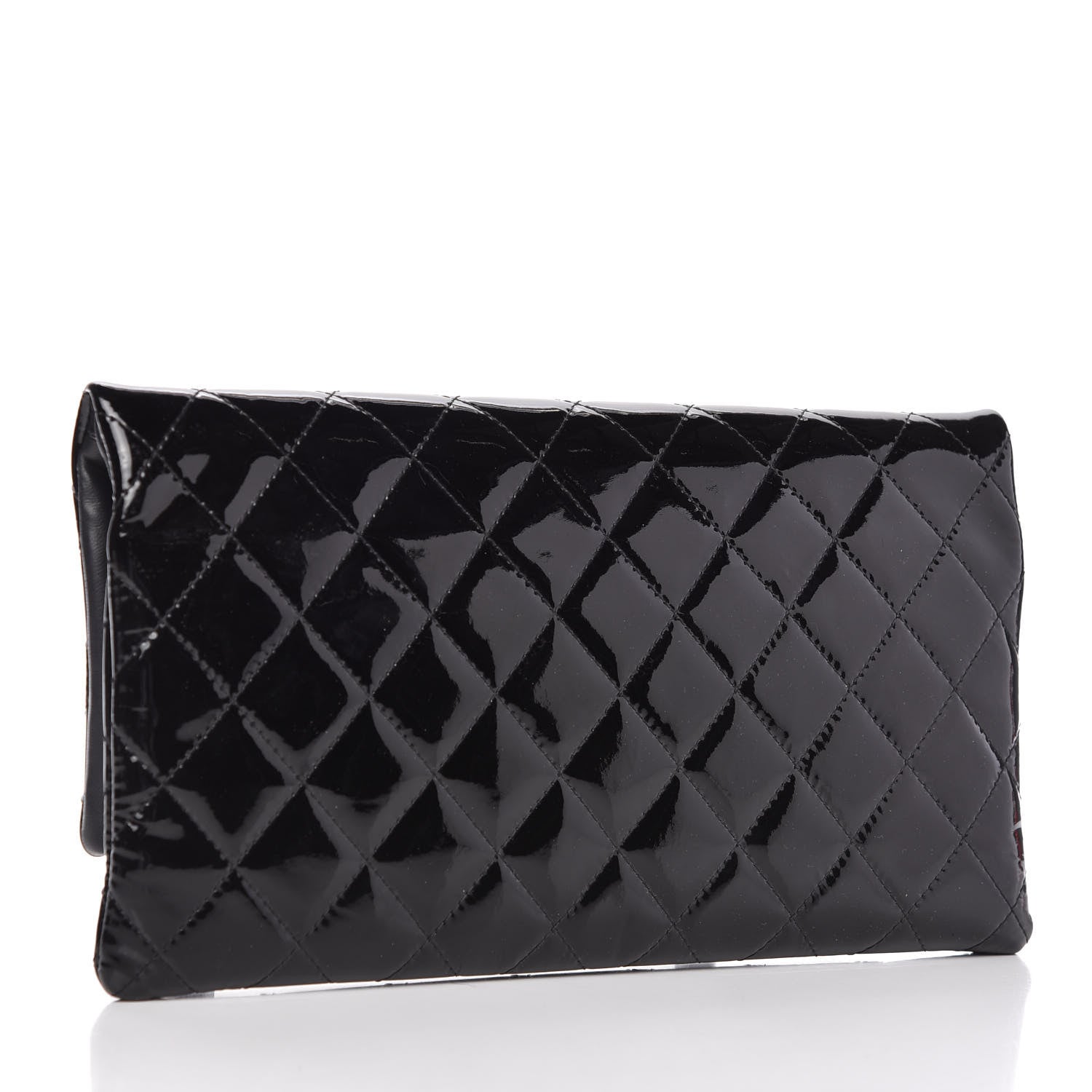Chanel Patent Calfskin Quilted Beauty CC Clutch Black 3 of 11