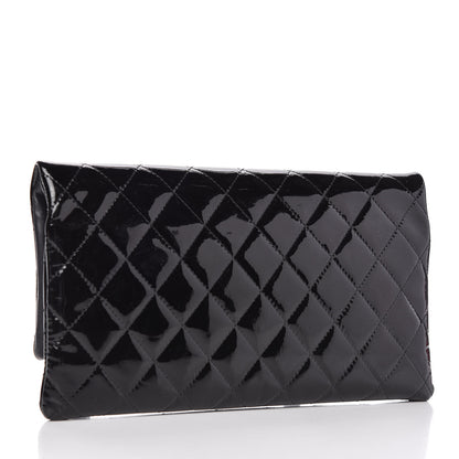 Chanel Patent Calfskin Quilted Beauty CC Clutch Black 3 of 11