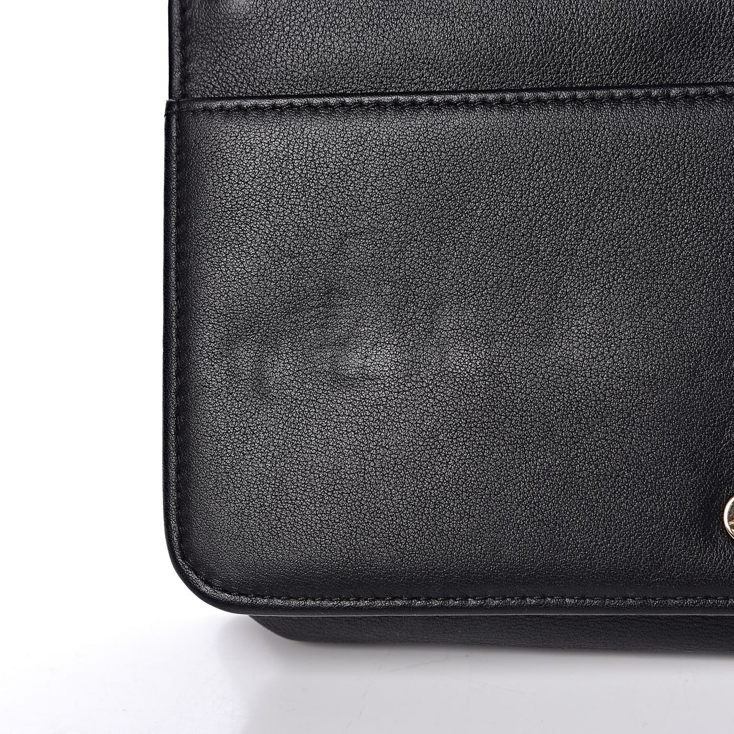 Metallic Goatskin Lambskin Boy Wallet on Chain WOC Black Gold