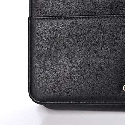 Chanel Metallic Goatskin Lambskin Boy Wallet on Chain WOC Black Gold 10 of 13