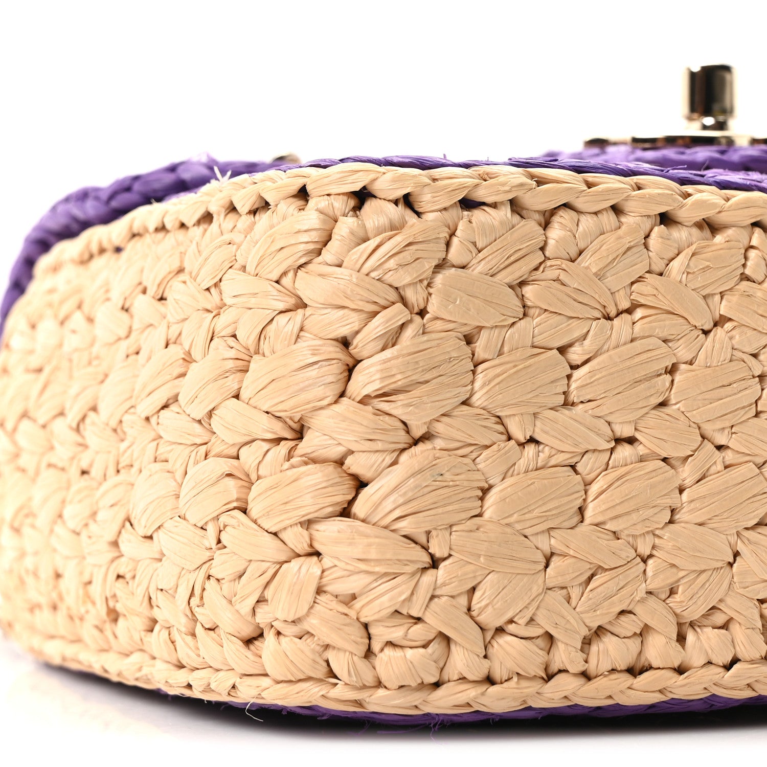 Chanel Raffia Chain Venice Beach Mini Flap Bag Beige Purple 8 of 9