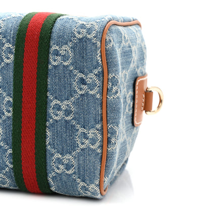 Gucci GG Denim Calfskin Web Mini GG Top Handle Bag Light Blue White 9 of 9