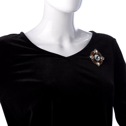 Chanel Baguette Crystal Resin CC Brooch Gold Beige 2 of 5