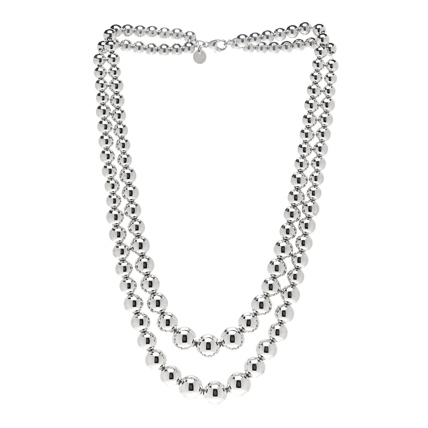 Tiffany Sterling Silver HardWear Graduated Ball Two-Row Necklace 3 of 5