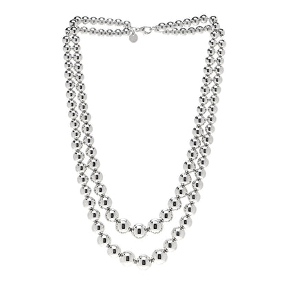 Tiffany Sterling Silver HardWear Graduated Ball Two-Row Necklace 3 of 5
