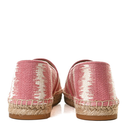 Christian Dior Cotton Embroidered D-Stripes Granville Espadrille 37 Deep Nude 6 of 12