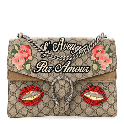 Gucci GG Supreme Monogram L'Aveugle Par Amour Embroidered Medium Dionysus Shoulder Bag Multicolor 1 of 15