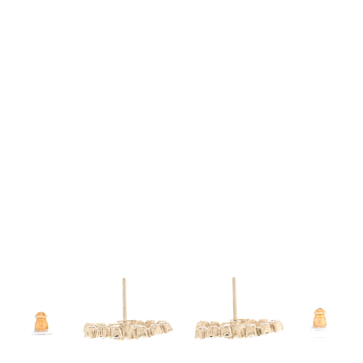 Chanel Crystal CC Earrings Gold 3 of 4