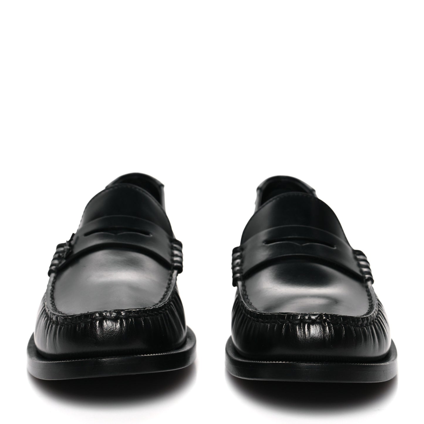 Smooth Calfskin Penny Loafers 40.5 Black
