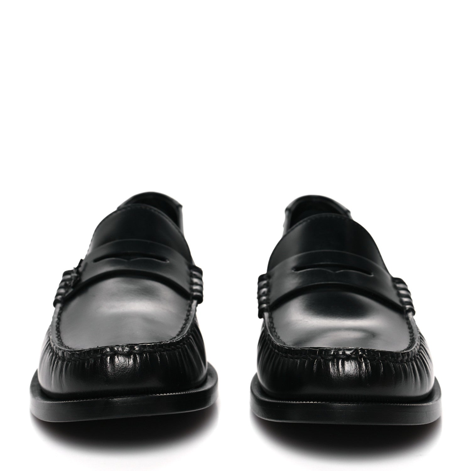 Saint Laurent Smooth Calfskin Penny Loafers 40.5 Black 2 of 9
