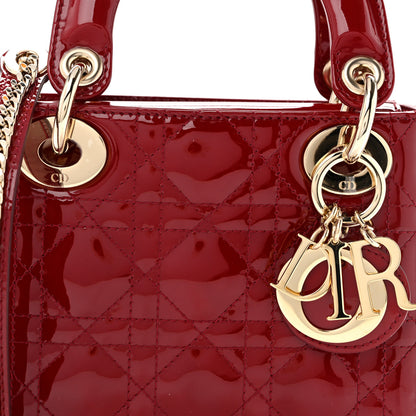Christian Dior Patent Cannage Mini Lady Dior Red 8 of 10