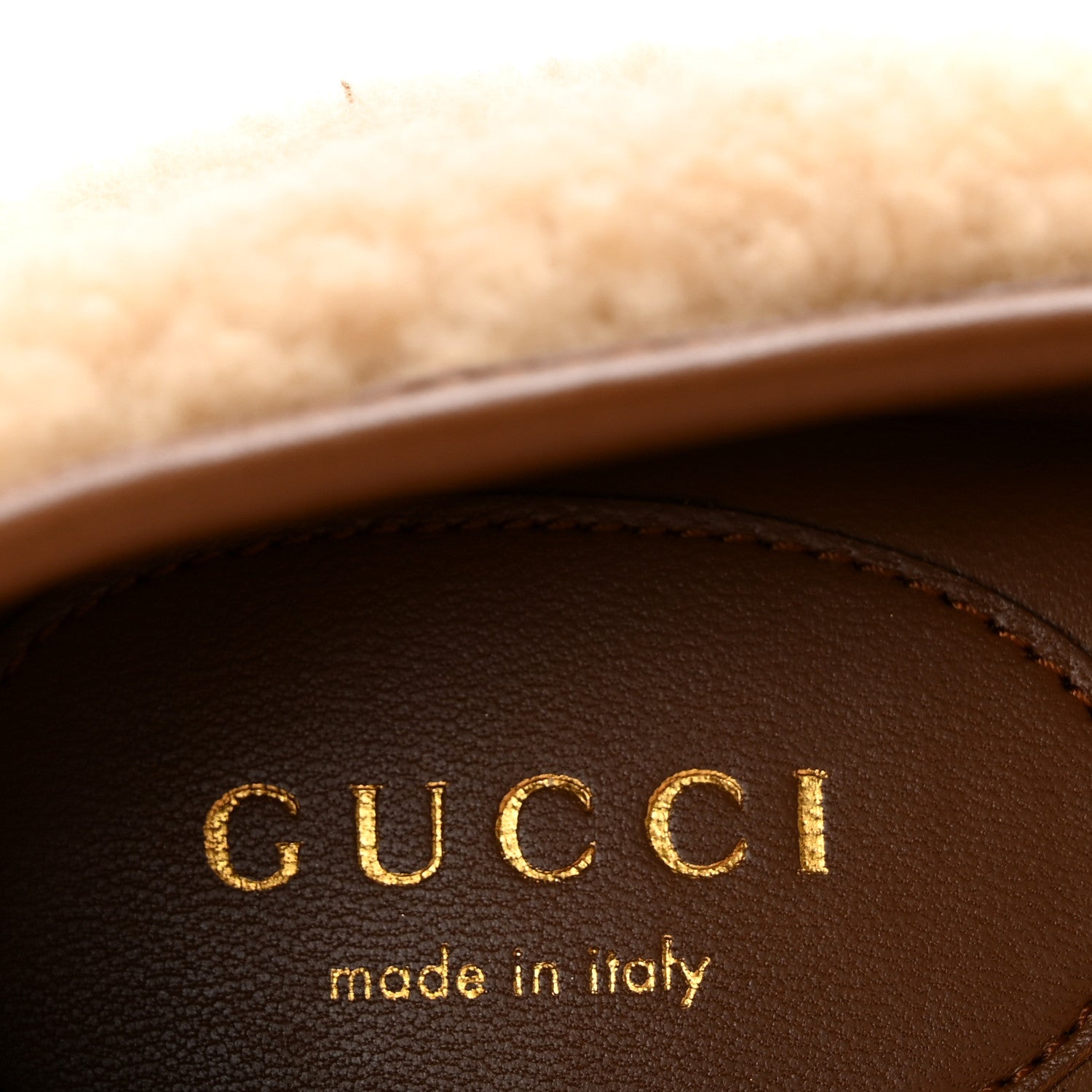 Gucci Shearling Horsebit Ballet Flats 38.5 Beige 8 of 10