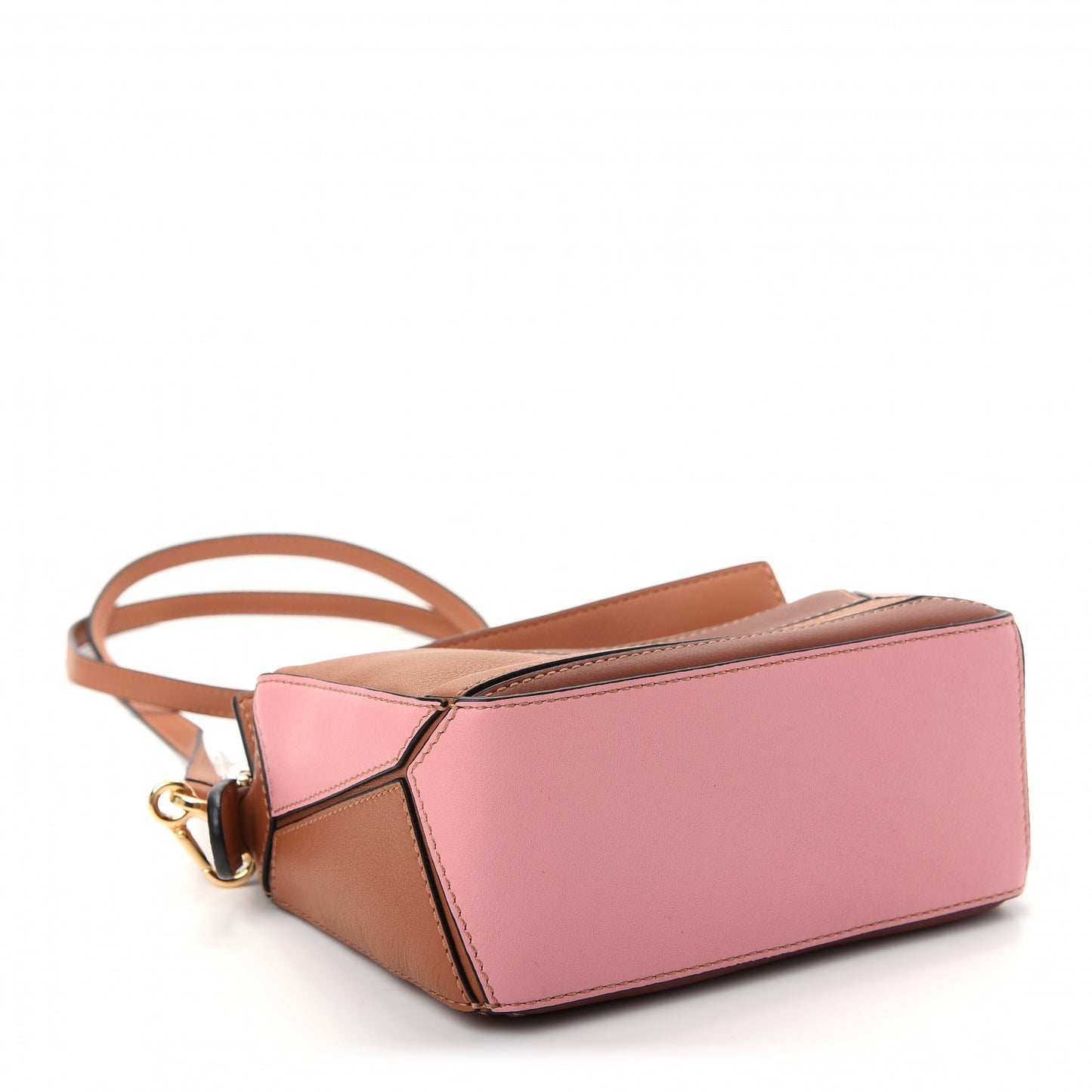 Calfskin Mini Puzzle Bag Tan Medium Pink