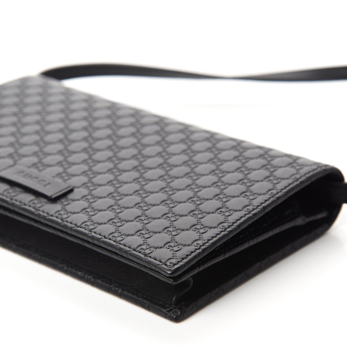Microguccissima Crossbody Wallet Black